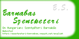 barnabas szentpeteri business card