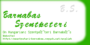 barnabas szentpeteri business card